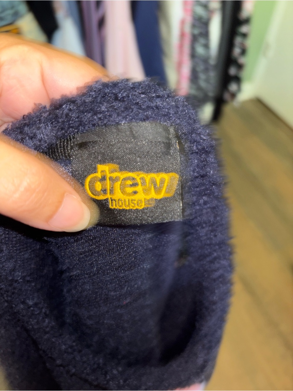 drew house Fleece Crewneck with Pink Bucket Hat Graphic - Picture 2 of 2
